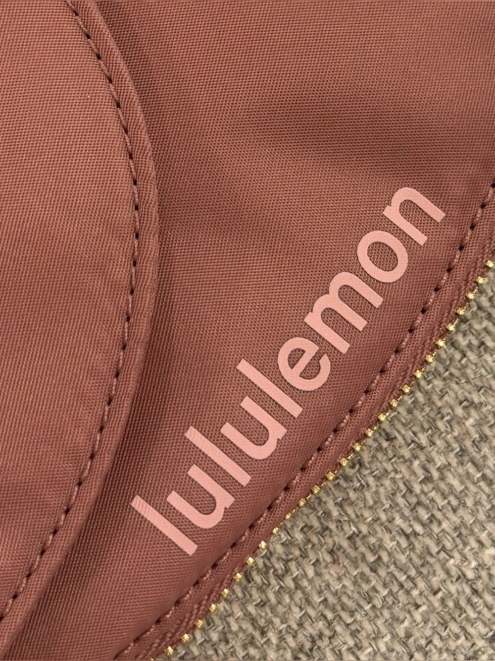 NWT Lululemon Dual Pouch Wristlet *Heart In Spiced Chai/Pink Haze/Gold
